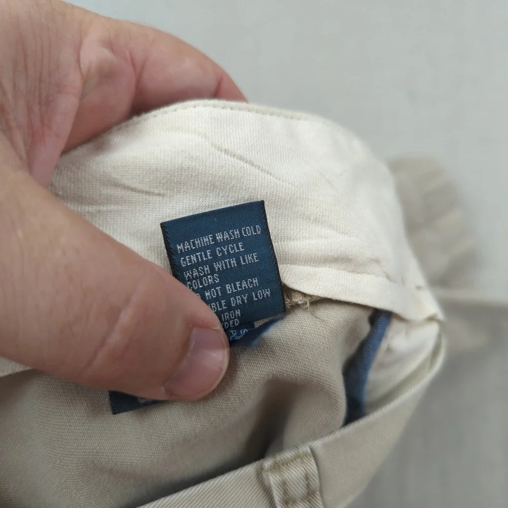 Vintage Polo Ralph Lauren Pants Mens 36x29 Khaki Pleated Preppy